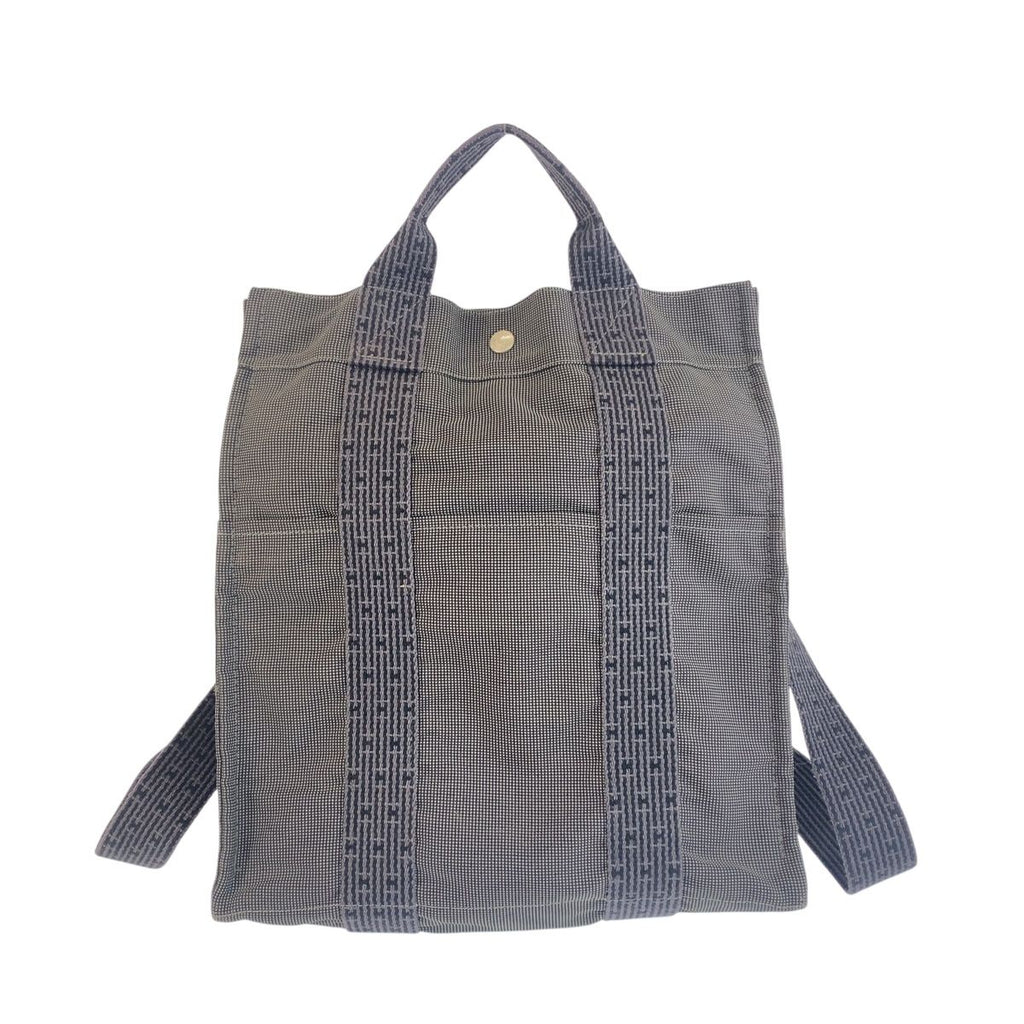 Hermes Herline Backpack Gray Canvas