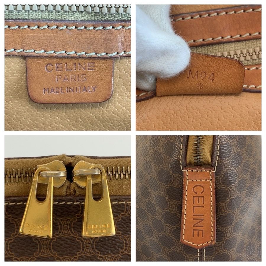 Celine Macadam Handbag Brown Gold Leather — view 3