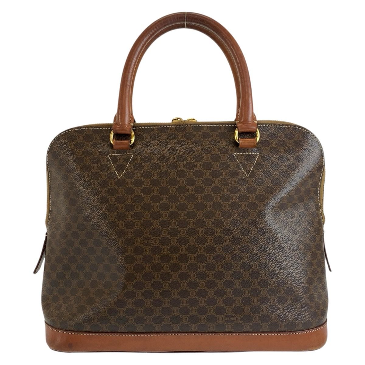 Celine Macadam Handbag Brown Gold Leather — view 2