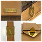 Saint Laurent YSL Shoulder Bag Pochette Beige Gold Leather — view 3