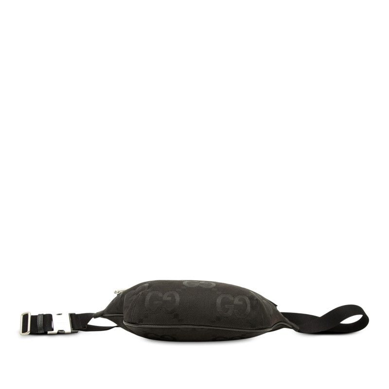 Gucci Jumbo GG Belt Bag Black Canvas Leather — view 3