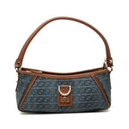 Gucci Abbey Bag Handbag Blue Brown Denim Leather