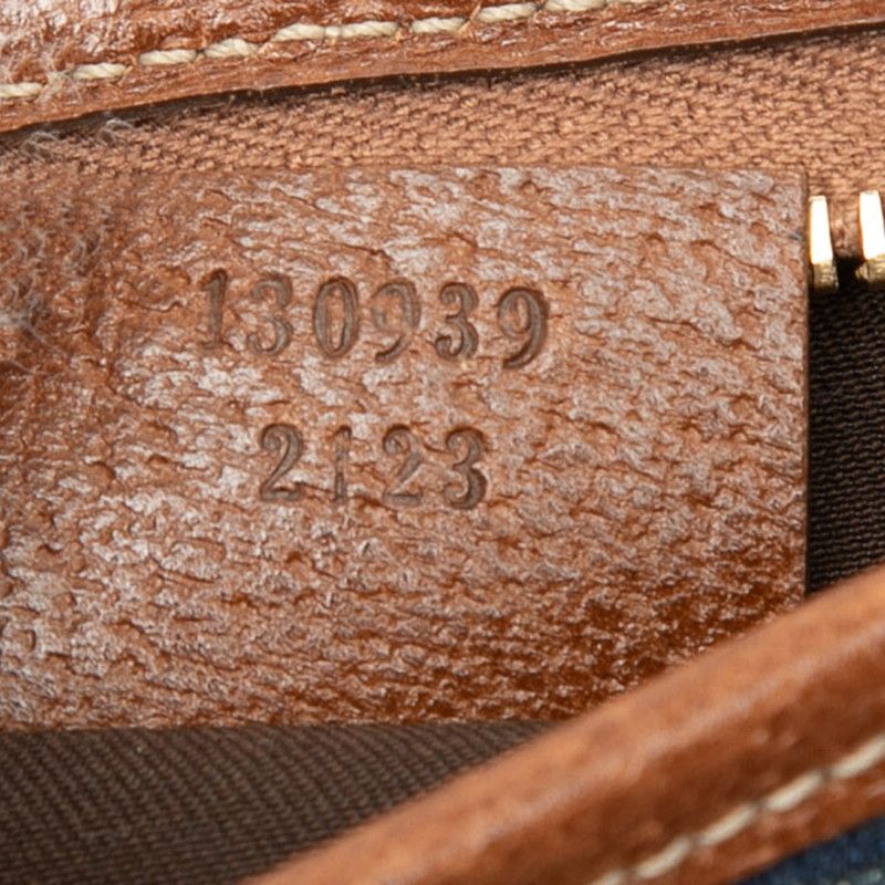 Gucci Abbey Bag Handbag Blue Brown Denim Leather — view 6