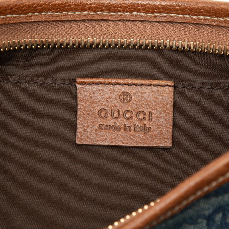 Gucci Abbey Bag Handbag Blue Brown Denim Leather — view 5