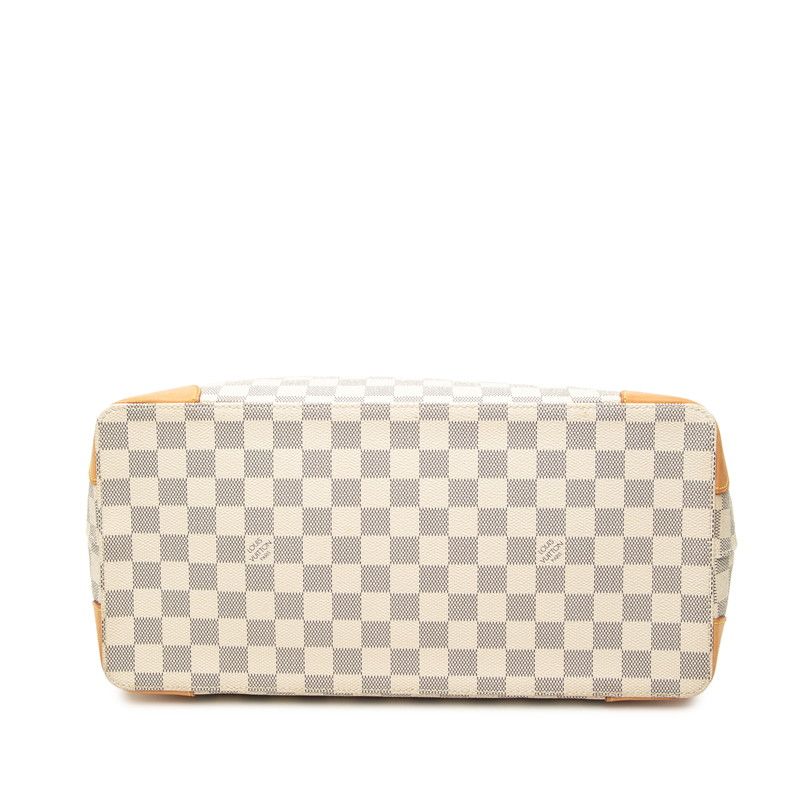 Louis Vuitton Damier Azur Hampstead MM Tote Shoulder Bag White Leather — view 3