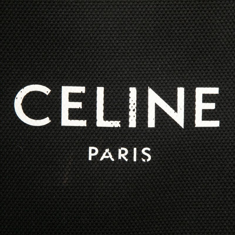 Celine Mini Vertical Cabas 2-Way Shoulder Bag Black Canvas Leather — view 5