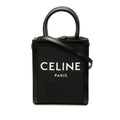 Celine Mini Vertical Cabas 2-Way Shoulder Bag Black Canvas Leather
