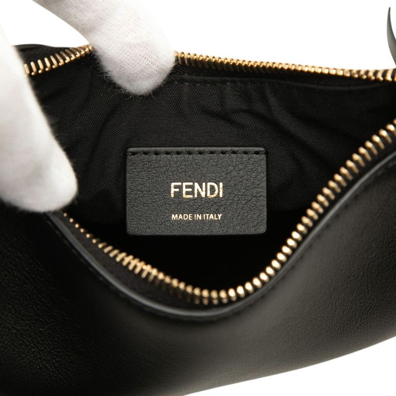 Fendi Graffiti Crossbody Shoulder Bag Black Leather — view 5