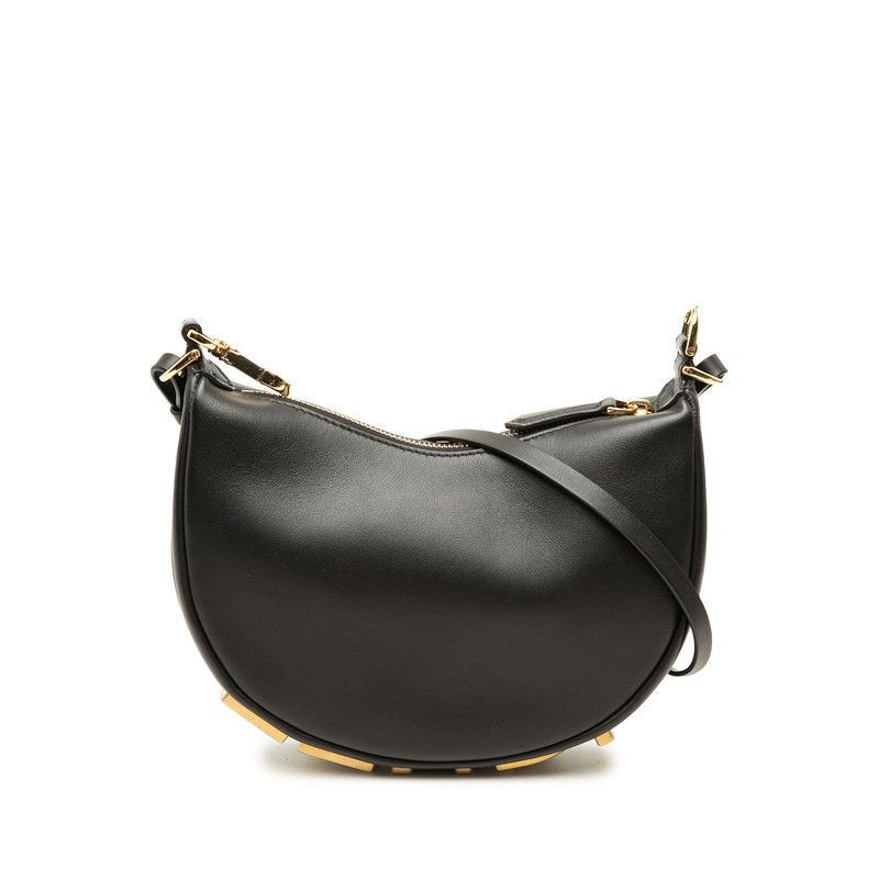 Fendi Graffiti Crossbody Shoulder Bag Black Leather