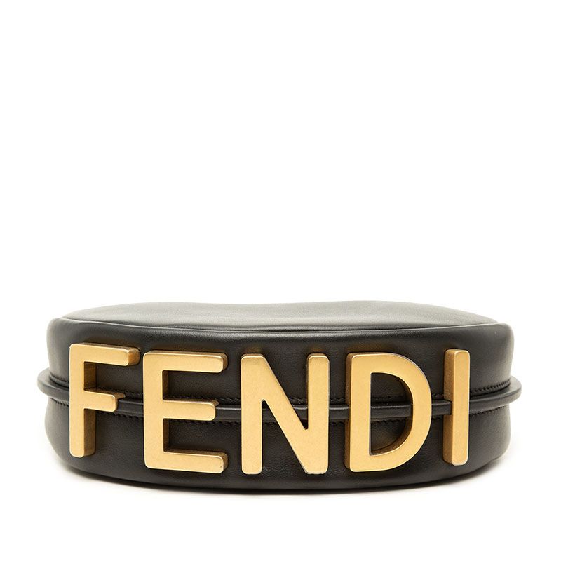 Fendi Graffiti Crossbody Shoulder Bag Black Leather — view 3