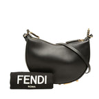Fendi Graffiti Crossbody Shoulder Bag Black Leather — view 7