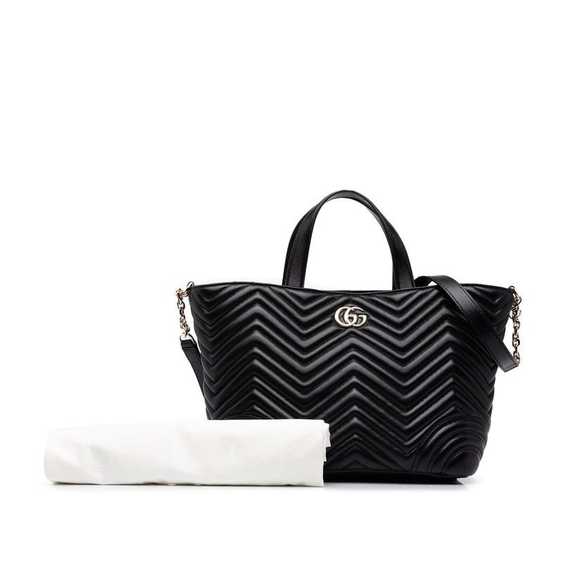 Gucci GG Marmont Shoulder Bag Black Leather — view 7