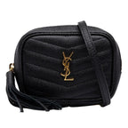 Saint Laurent YSL Logo Baby Lou Crossbody Chain Shoulder Bag Pochette Black