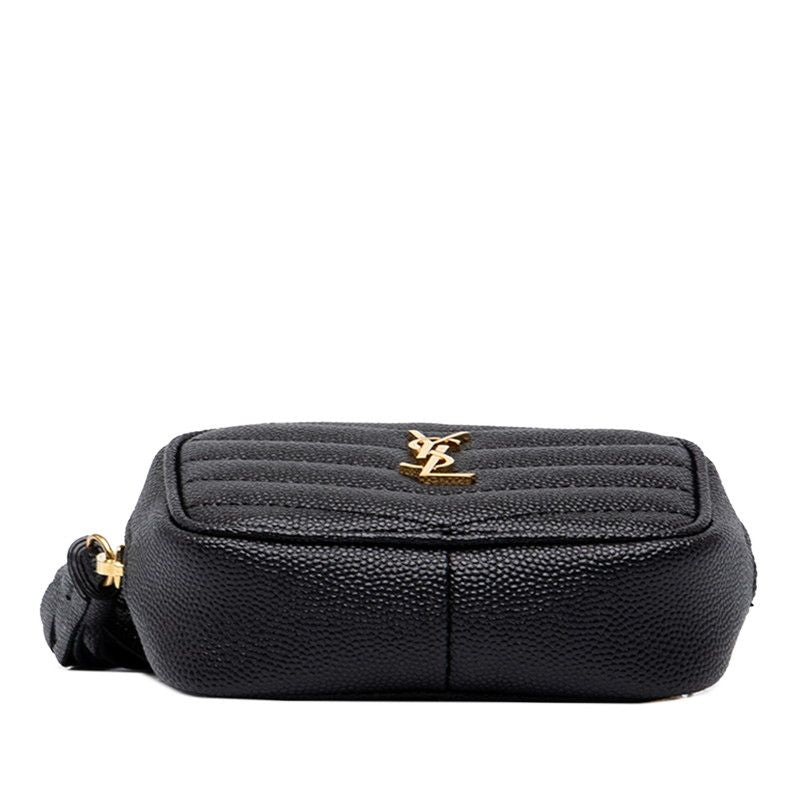 Saint Laurent YSL Logo Baby Lou Crossbody Chain Shoulder Bag Pochette Black — view 3