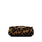 Fendi Zucca Mamma Bucket Chain Shoulder Bag Brown Black Fur Leather — view 3