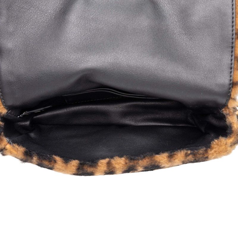 Fendi Zucca Mamma Bucket Chain Shoulder Bag Brown Black Fur Leather — view 4