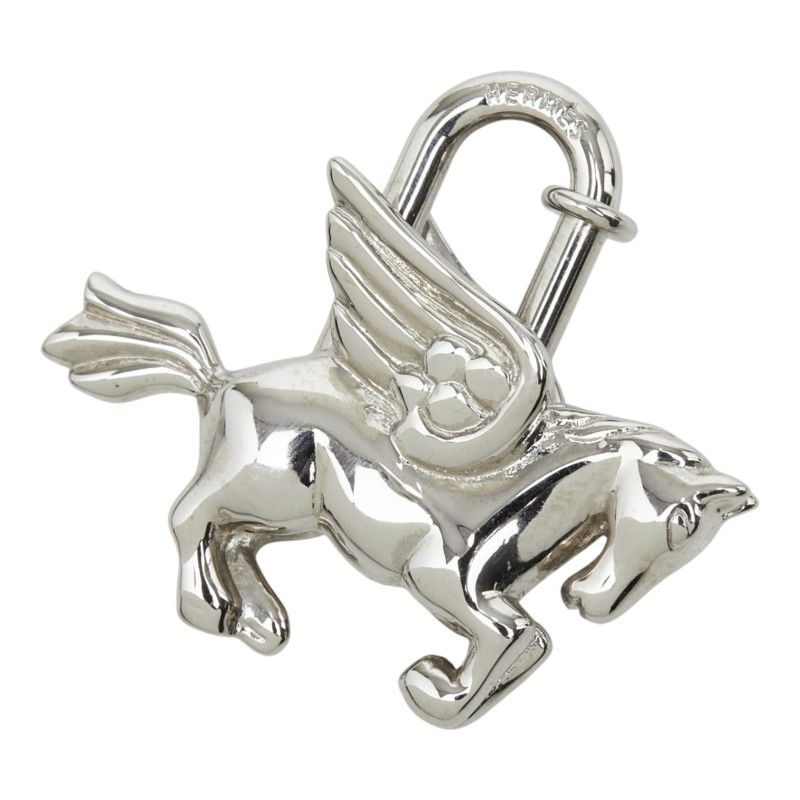 Hermes Pegasus Motif Spring Type Silver Metal — view 2