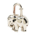Hermes Elephant Motif Charm Silver Metal Keychain