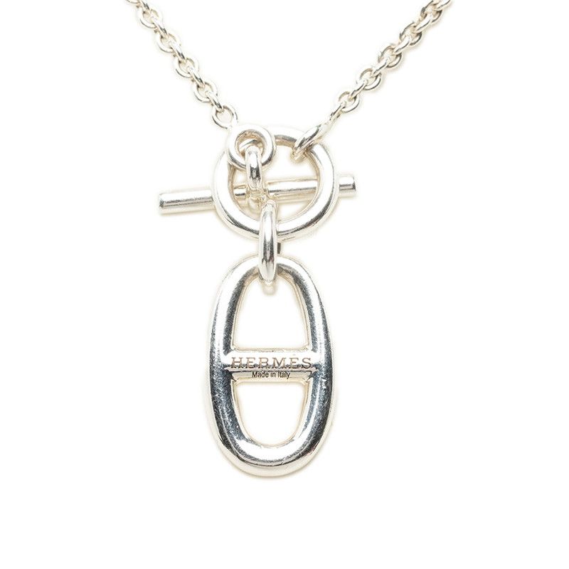 Hermes Chaine D'ancre Amulette Necklace Silver
