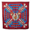 Hermes Carre 90 Aux Champs Field Scarf Large Red Multicolor Silk