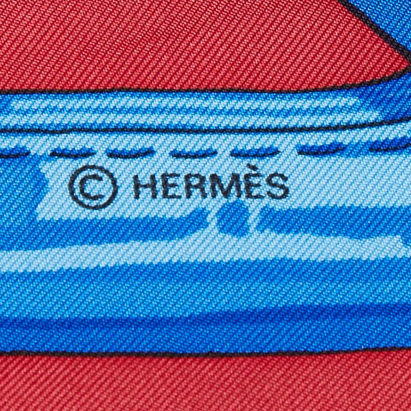 Hermes Carre 90 Aux Champs Field Scarf Large Red Multicolor Silk — view 3