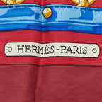 Hermes Carre 90 Aux Champs Field Scarf Large Red Multicolor Silk — view 2