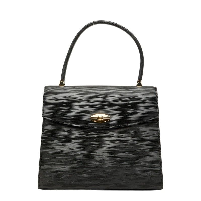 Louis Vuitton Epi Malesherbes Handbag Top Handle Noir Black Leather