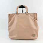 Prada Triangle Logo Soft Leather 2-Way Shoulder Bag Pink Beige Vintage — view 2