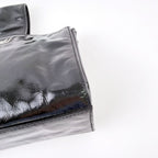 Chanel Turnlock One Handle Mini 2.55 Handbag Patent Leather Black Silver Seal — view 8