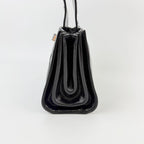 Chanel Turnlock One Handle Mini 2.55 Handbag Patent Leather Black Silver Seal — view 5