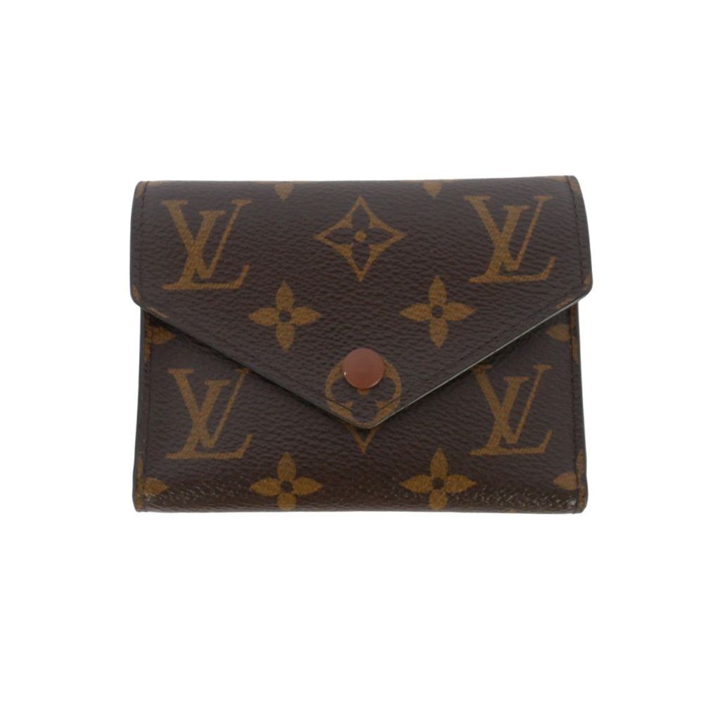 Louis Vuitton Portefeuille Victorine Monogram Leather Mini Wallet Bifold Brown
