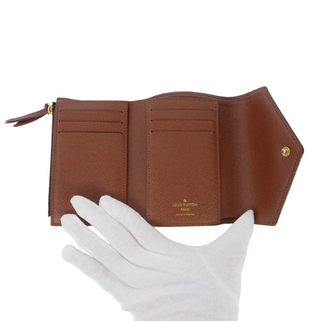 Louis Vuitton Portefeuille Victorine Monogram Leather Mini Wallet Bifold Brown — view 6