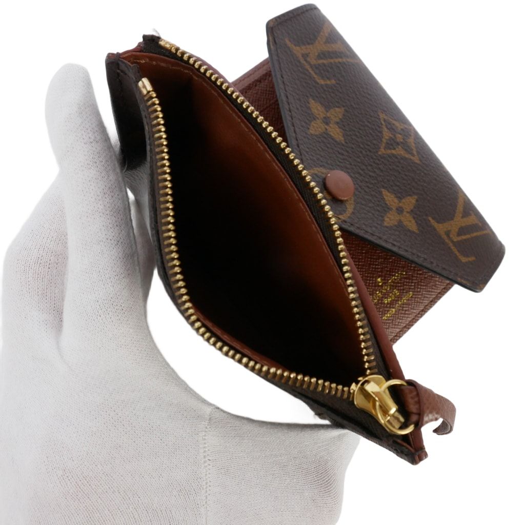 Louis Vuitton Portefeuille Victorine Monogram Leather Mini Wallet Bifold Brown — view 5