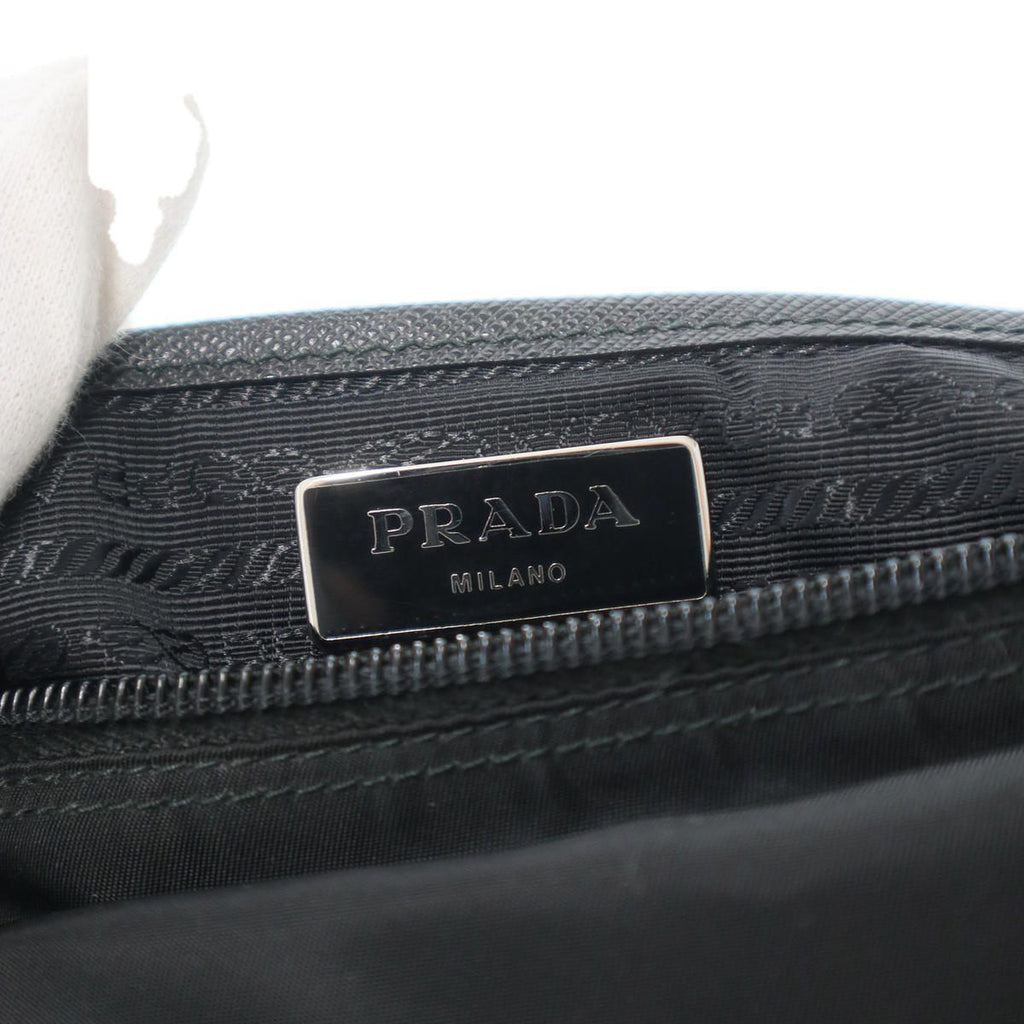Prada Studded Nylon Shoulder Bag Black — view 6