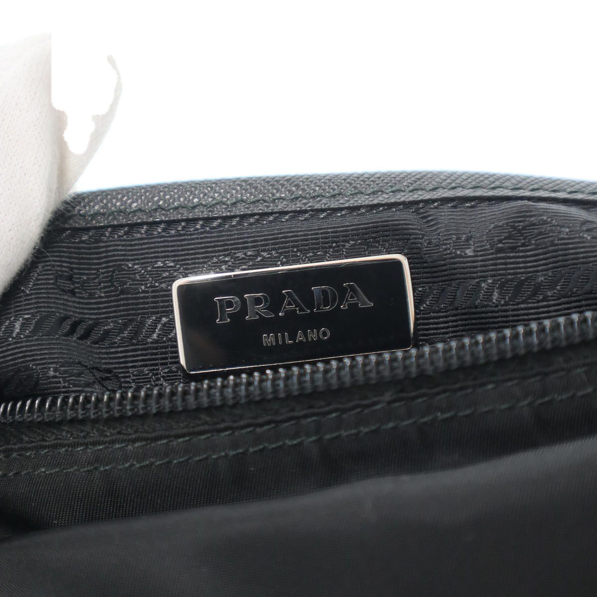 Prada Studded Nylon Shoulder Bag Black — view 6