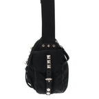 Prada Studded Nylon Shoulder Bag Black — view 3