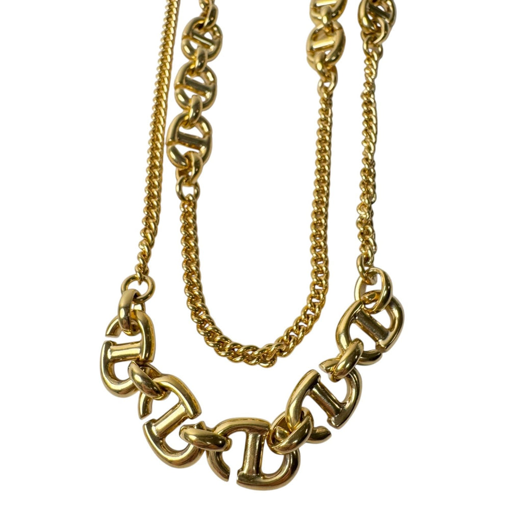 Dior CD Logo Long Necklace Gold
