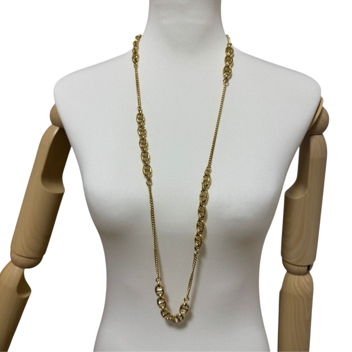 Dior CD Logo Long Necklace Gold — view 6