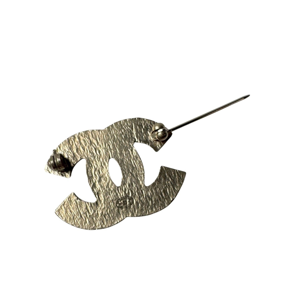Chanel CC Logo Brooch Silver Gold — view 7