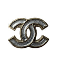Chanel CC Logo Brooch Silver Gold