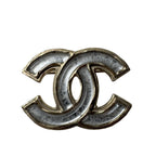 Chanel CC Logo Brooch Silver Gold