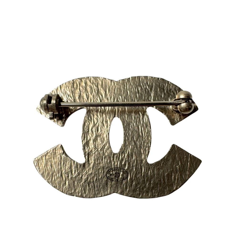Chanel CC Logo Brooch Silver Gold — view 6