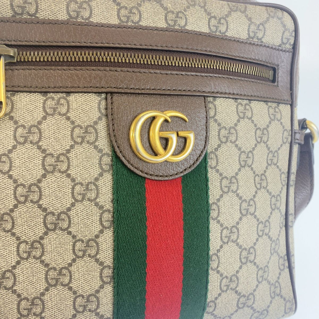 Gucci Ophidia Marmont GG Supreme Canvas Leather Shoulder Bag — view 4