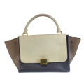 Celine Trapeze Brown White Leather 2-Way Shoulder Bag