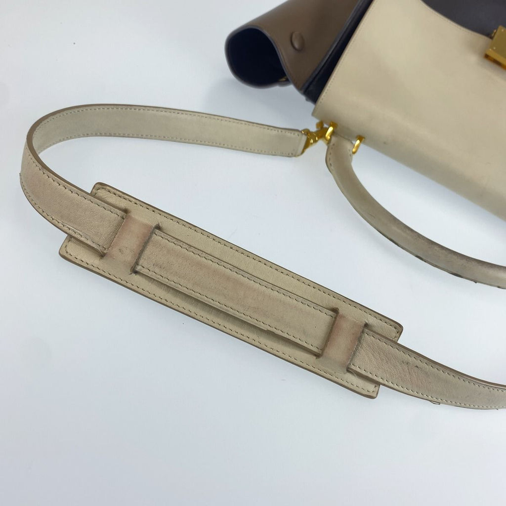 Celine Trapeze Brown White Leather 2-Way Shoulder Bag — view 5