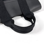 Hermes Valparaiso PM Handbag Handle Tote Toile H Black — view 6