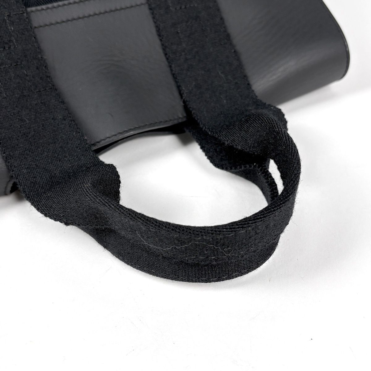 Hermes Valparaiso PM Handbag Handle Tote Toile H Black — view 6