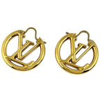 Louis Vuitton Earrings Louise LV Circle Metal Gold