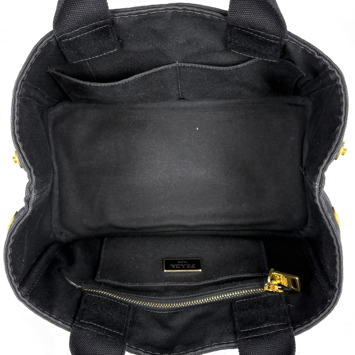 Prada Tote Bag Canapa Canvas Nero — view 8