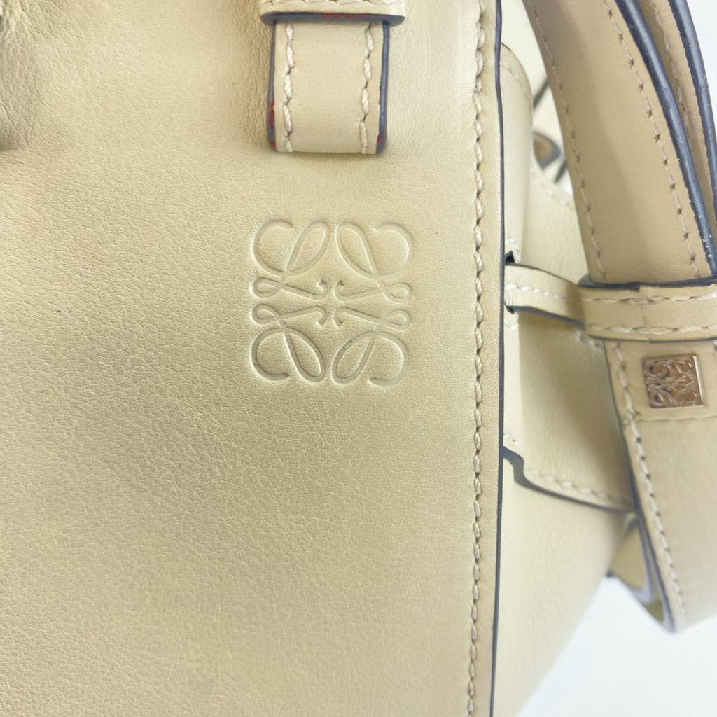 Loewe Anagram Hammock Drawstring Mini White Cream 2-Way Shoulder Bag — view 4